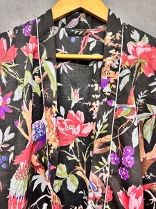 Bông Kimono áo choàng tắm chim in Motif Thổ Nhĩ Kỳ Cardigan quần áo ngủ Mặc Áo Choàng cho mùa hè bãi biển mặc cho phụ nữ - Product Image 3