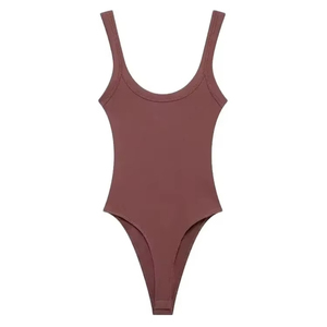 ชุดว่ายน้ำชิ้นเดียวเข้ารูปแบบพรีเมี่ยมใหม่ชุดว่ายน้ำแขนกุดผ้าฝ้าย100% สำหรับผู้หญิงชุดว่ายน้ำปรับแต่งระบายอากาศได้สำหรับฤดูร้อน - Product Image 1