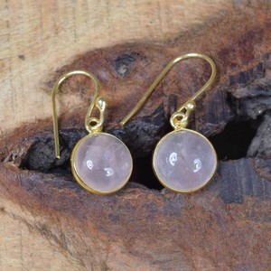 925ต่างหูแบบโบฮีเมียนสีเงินสเตอร์ลิงประดับหินควอตซ์อัญมณีสีโรสโกลด์ชุบเคลือบอิเล็คโทรเพลทของขวัญสำหรับผู้หญิง - Product Image 3