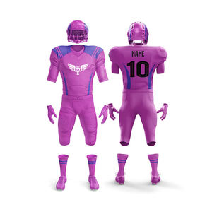 Maillot de football américain brodé à manches courtes en gros de haute qualité uniforme de rugby d'équipe personnalisé 32 kits de football respirants - Product Image 3