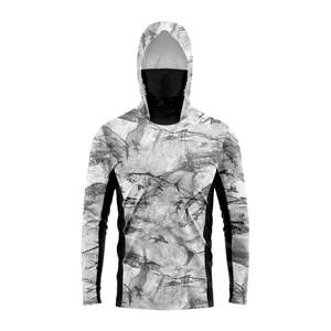 Long Sleeve <b>Printed</b> Fishing Hooded jersey Men Sublimation Design With Neck Cover UPF 50+ Sun Protection Shirts Hoodies - Product Image 2