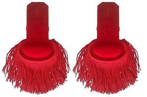 Épaulettes d'épaule en soie rouge de haute qualité épaulette de fanfare avec trou de bouton - Product Image 2