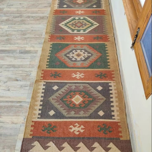 Runner Rugs Tejido a mano Kilim Yute Antideslizante Bohemio Escalera Cocina Alfombra Tradicional Geométrica Oriental Diseño Tejido Plano Técnica - Product Image 1