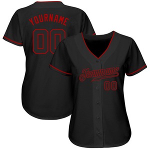 Maillot de baseball authentique noir-rouge personnalisé - Product Image 2