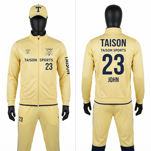 Traje Deportivo Unisex para Hockey sobre Césped, Invierno, 300 Gramos, Tejido de Poliéster, Resistente al Viento, Beige, Azul Marino, Paneles Blancos en Contraste, Impresión Personalizada - Product Image 4
