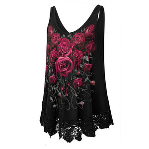 Débardeur pour femme avec motifs personnalisés, respirant et à séchage rapide, tissu doux en polyester/coton 180g, style décontracté - Product Image 2