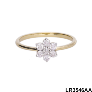 Elegant Women's 14K Gold Rhodium Plated Natural Diamond Classic Floral <b>Ring</b> Clustered Brilliant Cut Diamonds for Anniversary - Product Image 6