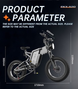 Brake 48V 35AH 2000W 20*4.0-inch Fat Tire 55km/h 150km Range EKXBIKE X20 Electric Bike With Hydraulic Shock Absorber Elektro - Product Image 2