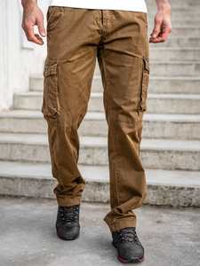 Pantalon Cargo pour Homme avec Multi-Poches Style Vintage Derniers Modèles pour Jogging Extérieur Motif Droit Méthode de Tissage Non Tissé - Product Image 2