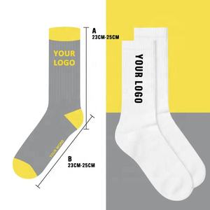 Vente en gros de chaussettes de sport décontractées avec logo propre chaussettes d'athlétisme en coton 100% polyester spandex sublimation 2024 - Product Image 3