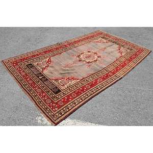 Alfombra clásica de lana Kilim roja y beige-Patrón de pasillo rectangular de 5,9X10,2 pies con felpa de 10mm de espesor para dormitorio de 4m de ancho - Product Image 2