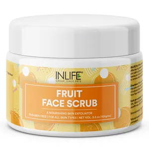 INLIFE Fruit Face Scrub (100g Pack) Paraben Free - GMP Certified Manufacturing Facility