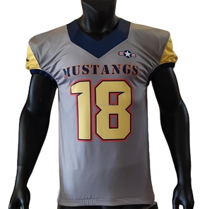 เสื้อกีฬาแขนสั้นระบายอากาศผ้าโพลีเอสเตอร์100% ชุดฟุตบอลอเมริกันโลโก้ตามสั่งขนาดพิเศษสำหรับฤดูร้อน - Product Image 6