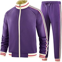 Chándales de algodón 100% para hombre de alta calidad | Chándal deportivo de 2 piezas con chaqueta con cremallera y pantalón Chándal atlético para hombre