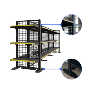 ADong Custom Metal & Wood Double-Sided Display <b>Shelf</b> Supermarket <b>Rack</b> Available with OEM & ODM - Product Image 1