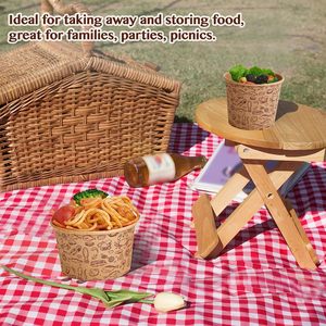 Boîte alimentaire jetable biodégradable personnalisée, à emporter, en papier kraft, pour le déjeuner, bento, livraison de nourriture, emballage GREENPACKING - Product Image 6