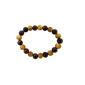 Palo Santo perles Bracelet oeil de tigre rouge cristal naturel 8mm Bracelet avec perles aromatiques Palo Santo 2 gros Palo Santo - Product Image 1