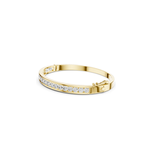3.465 CT Lab Diamond Tennis <b>Bangle</b> <b>Bracelet</b> Round Brilliant Cut 18KT, 14KT, 10KT Gold & 925 Silver Rose, Yellow, White - Product Image 5