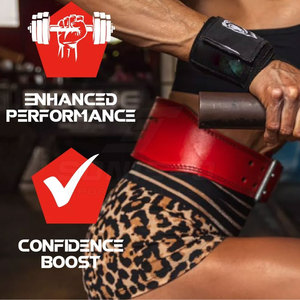 SONISPO Leather Weightlifting <b>Belt</b> Adjustable Buckle Waist Support for Strength Training Unisex <b>Red</b> - Product Image 6