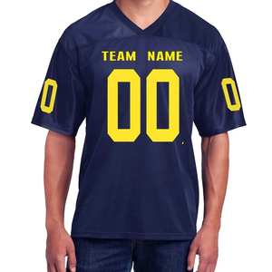 Oversized Knitted <b>Mesh</b> V-Neck <b>Mesh</b> Football Jersey Men's Custom Manufacturer American Vintage Soccer Jerseys - Product Image 3