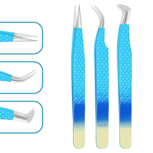 Ensemble de pinces à épiler professionnelles de précision pour extensions de cils, nouvelle conception, acier inoxydable, poignée confortable, anti-magnétique - Product Image 5