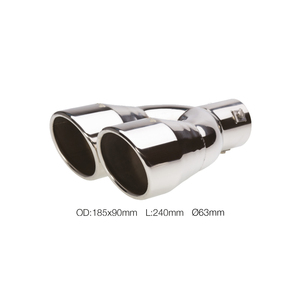 Terminal redondo de 63 mm de diámetro, doble, de acero inoxidable - Product Image 1