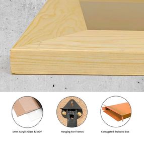 8x10 11x14 <b>Wood</b> <b>Memory</b> <b>Box</b> Shadow Picture Frame Linen Back Display Case for Memorabilia Awards Medals Photos-forDIY BY HF CRAFTS - Product Image 5