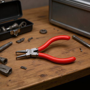 Alicates de punta curva USAG 90 con mango de plástico para anillos de retención internos - Product Image 3