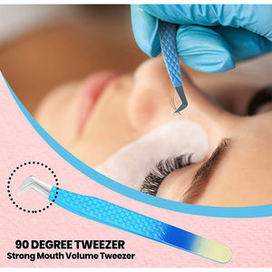 แหนบขนตาปลอมทำจากสเตนเลสเคลือบผงสีนู้ดแหนบต่อขนตาแบบแข็งดีไซน์แบบรองเท้าบูททรงกลม - Product Image 6