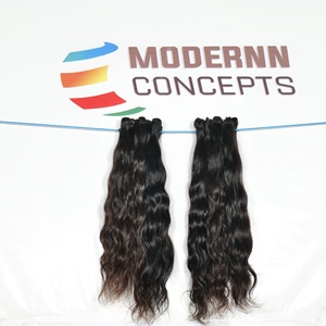 Extensions de cheveux naturels indiens vierges de qualité supérieure pour femme, cuticules alignées, cheveux de temple, ondulés naturels, non traités chimiquement, 100% cheveux humains - Product Image 3