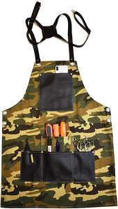 ผ้ากันเปื้อนหนังสำหรับช่างตัดผมแบบปรับได้ผ้ากันเปื้อนแขนกุดสำหรับช่างตัดผมและสไตลิสออกแบบได้ตามต้องการ - Product Image 5