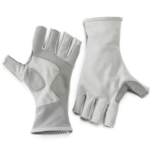 Service OEM, gants de pêche gris sur mesure, imperméables, respirants, séchage rapide, antidérapants, gants de pêche à doigts partiellement recouverts pour l'extérieur - Product Image 1