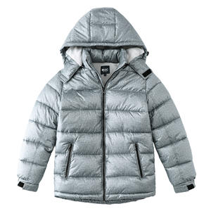 Custom Hooded Zipper Puffer Jackets for Kids Warm <b>Outwear</b> Solid <b>Coats</b> for Girls <b>Boys</b> Windproof - Product Image 1