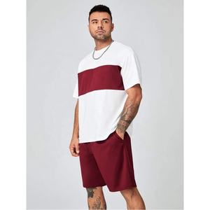 Conjunto de pantalones cortos serigrafiados personalizados OEM para hombre conjunto de verano de 2 piezas 100% algodón conjunto de camisetas y pantalones cortos de manga corta para hombre - Product Image 2