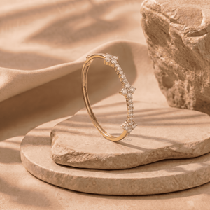 Brazalete de diamantes cultivados en laboratorio, oro amarillo, diseño floral, elegante, estilo tenis, joyería fina, regalo para mujer - Product Image 5