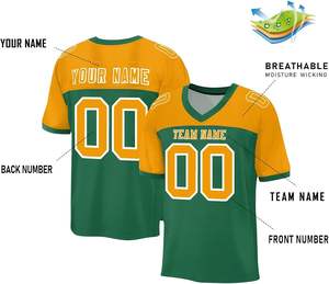 Maillots de football personnalisés OEM avec numéros de logo de l'équipe à rayures sur les manches Nom Polyester Mesh Tissu imprimé par sublimation à séchage rapide - Product Image 4