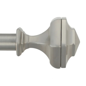 Elegante barra de cortina de remate de globo estriado decorativo de plata cepillada con soportes ventana ajustable extensible decoración del hogar - Product Image 4