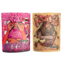 Sachet alimentaire refermable anti-odeur recyclable, pochette autoportante 3.5g 7g 28g, imprimé personnalisé, fermeture éclair, feuille holographique, sac en Mylar comestible 14g