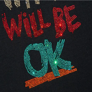 Camiseta multicolor con diamantes de imitación, camiseta 400 Gsm, Camiseta con estampado de varios patrones, camiseta con calavera de diamantes de imitación coloridos ostentosos personalizados - Product Image 5