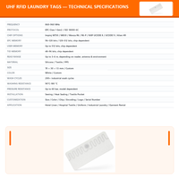 Étiquette RFID UHF pour blanchisserie UCODE9 865-868MHz 902-928MHz, étiquette textile industrielle RFID tissée