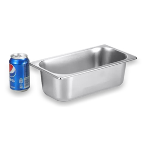 Affordable Stainless Steel Hotel <b>Pan</b> Set with Cover Buffet Food <b>Storage</b> 1/3 10cm Size <b>Pan</b> Only Serving Plate Container | BINLU - Product Image 1