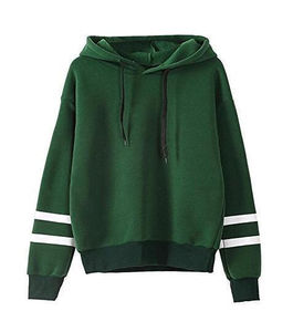 เสื้อมีฮู้ดสำหรับผู้หญิงเสื้อมีฮู้ดแบบสวมหัวมีสีทึบย้อมสี - Product Image 4