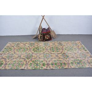 พรมขนสัตว์สีเขียวเบจ9x12แนววินเทจแบบดั้งเดิมดีไซน์เย็บปะติดปะต่อสำหรับห้องนั่งเล่นห้องโถงตกแต่งน้ำยาง - Product Image 3