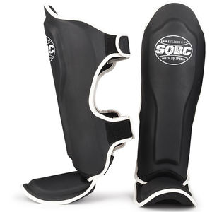Negro mate Muay Thai Shin Guard Training Foot Protector y Boxing Shin Instep Gear para boxeo Muay Thai - Product Image 1