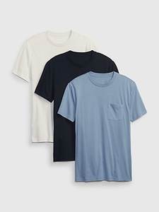 T-shirt pour homme en coton 100% teint en fil, tricoté, anti-UV, avec poche, décontracté, manches courtes, sensation fraîche, écologique, séchage rapide, numérique - Product Image 4