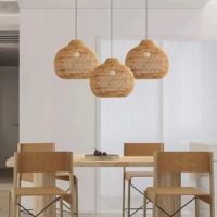 Lampes d'éclairage intérieur lustre en rotin pour resorts & hôtels lustres naturels à prix bon marché