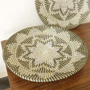 Plaque murale suspendue en rotin naturel, décoration murale en osier naturel vintage pour la maison, le jardin et l'hôtel. - Product Image 6