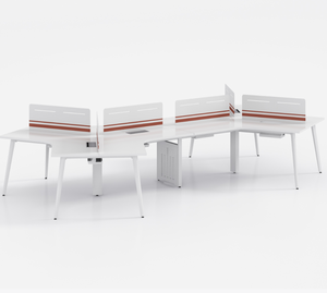Partición de oficina de espacio grande de 120 grados, nuevo estilo, escritorio para 6 personas, estación de trabajo de oficina, muebles de oficina para el personal - Product Image 6