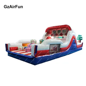 Tùy chỉnh thương mại cấp giáng sinh theo chủ đề sân chơi BOUNCE Combo trẻ em Inflatable các chướng ngại vật