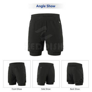 กางเกงขาสั้นเล่นยิมของผู้ชายกางเกงขาสั้นเอวกลางเอวยางยืดระบายอากาศได้ดีดีไซน์สปอร์ตออกแบบโลโก้ได้ตามต้องการ - Product Image 3